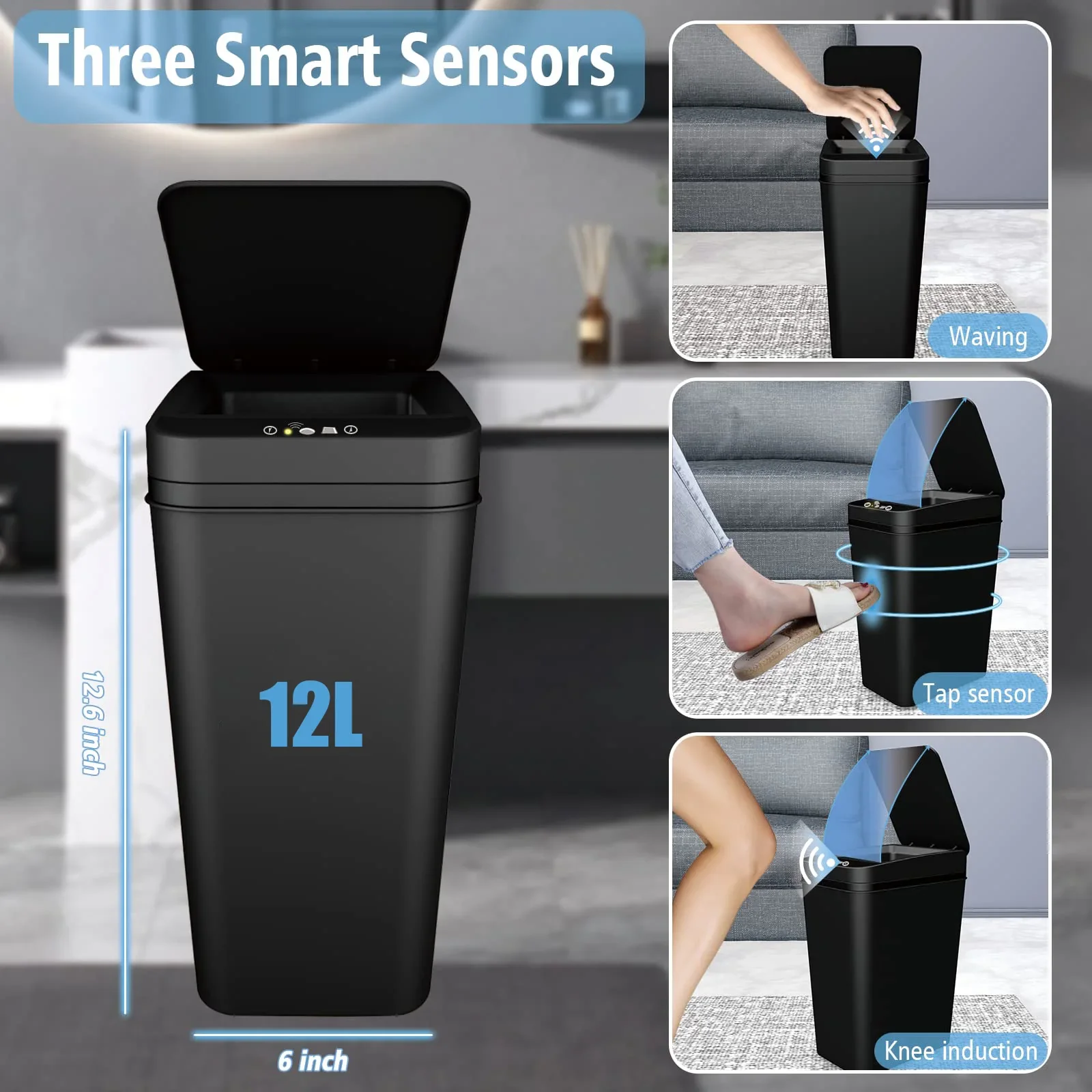 Bathroom Rubbish Bin with Lid - Image 2