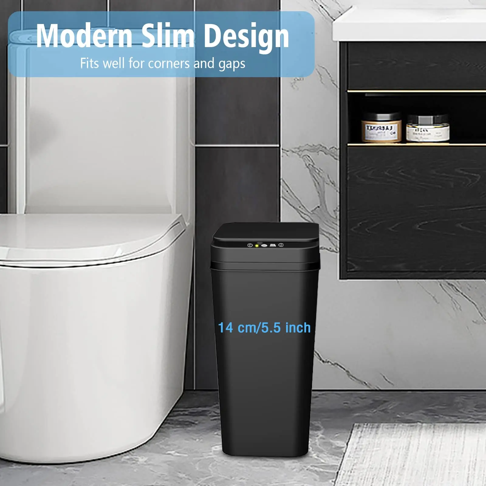 Bathroom Rubbish Bin with Lid - Image 4