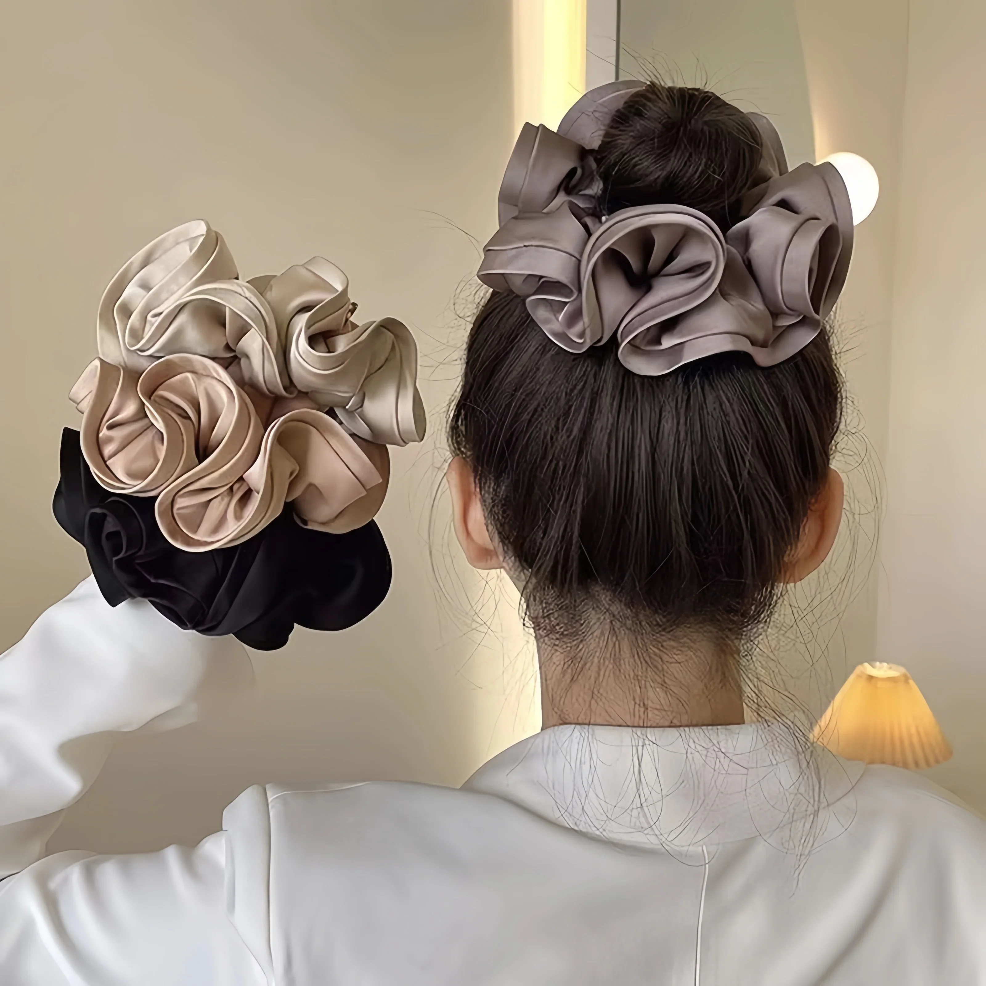 Big Satin Hair Tie Scrunchies - Image 4