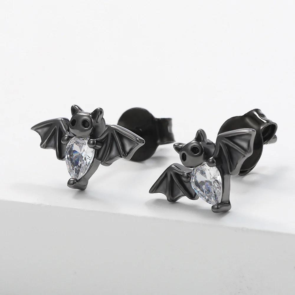 Black Vampire Gothic Bat Stud Earrings European And American Halloween Accessories - Image 10