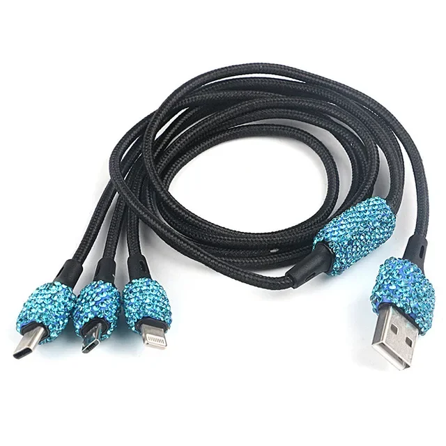 Bling USB Car Charger/All-in-One USB Cable 5V 2.1A - Image 11