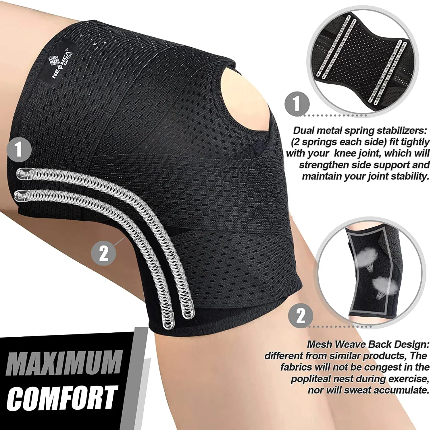 Breathable Knee Pads Support with Side Stabilizers - Image 3