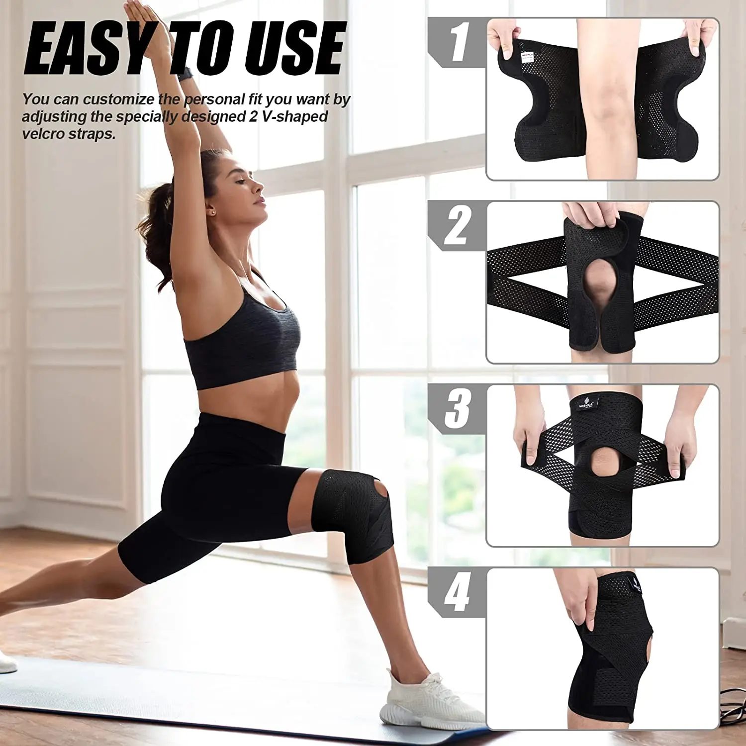 Breathable Knee Pads Support with Side Stabilizers - Image 6