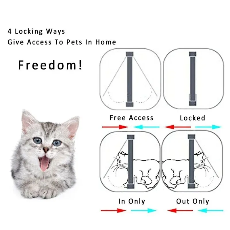 Cat Flap Door with 4-Way Security Lock - Image 3