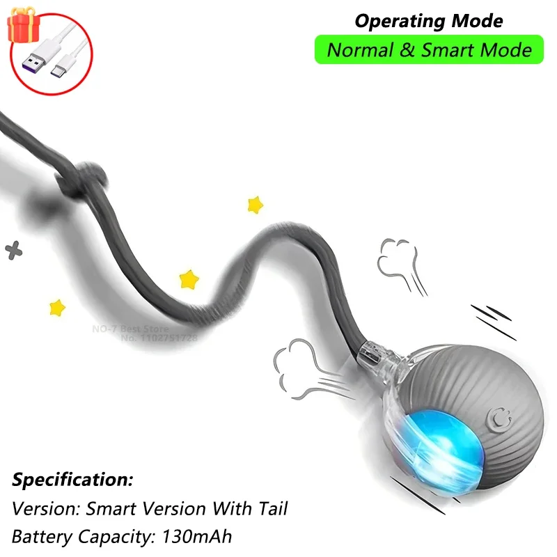Cat Interactive Smart Ball Toy – Rechargeable Rolling Ball with Tail, Obstacle Avoidance & LED Modes - Image 22