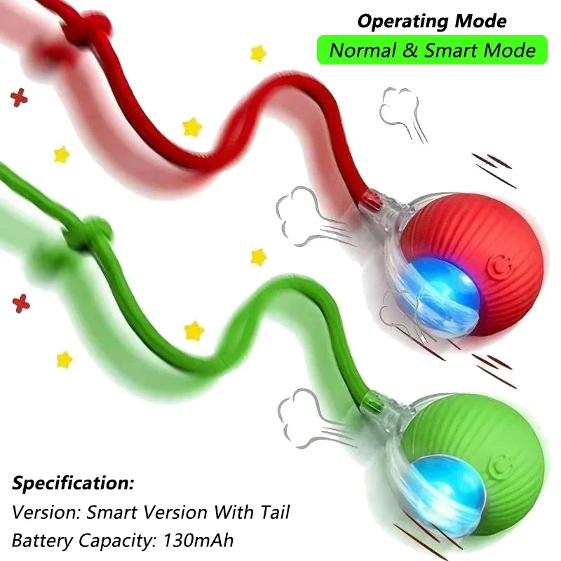 Cat Interactive Smart Ball Toy – Rechargeable Rolling Ball with Tail, Obstacle Avoidance & LED Modes - Image 23