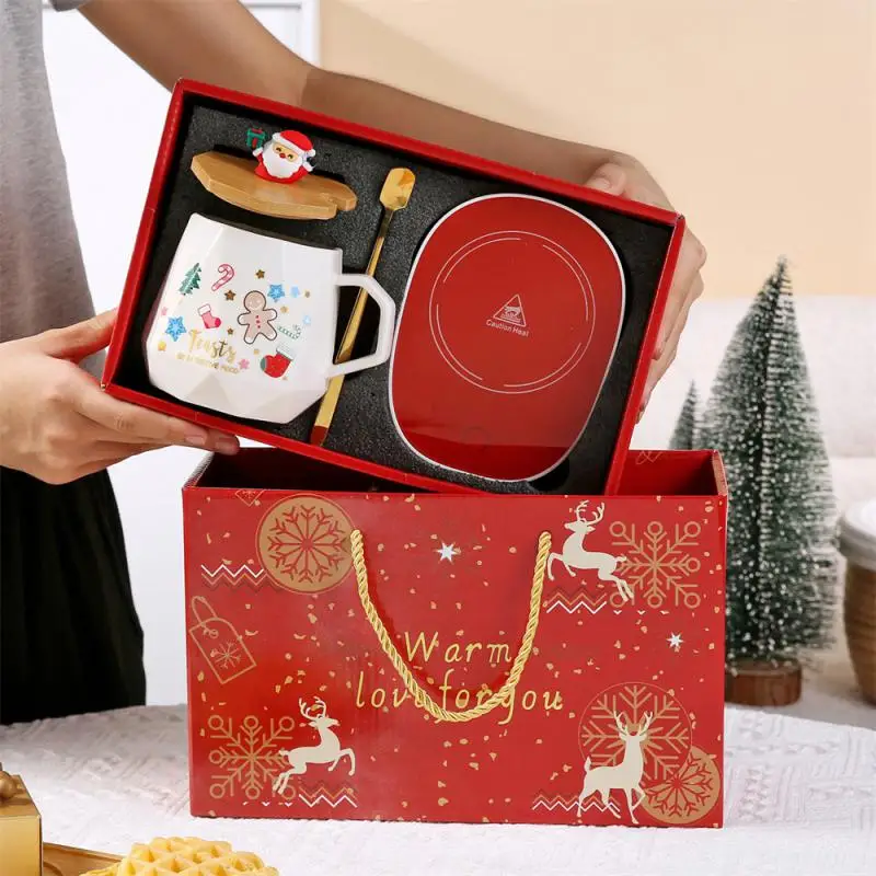 Christmas Ceramic Mug Gift Set – With Lid, Spoon & USB Heat Pad - Image 7