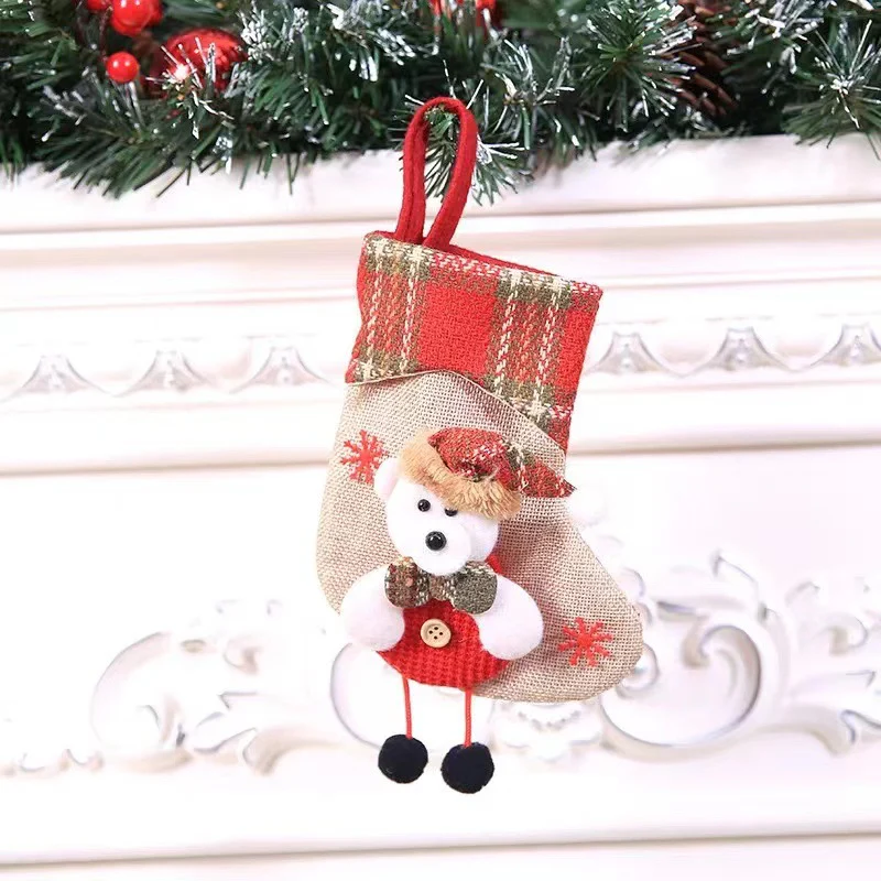 Christmas Decorations Christmas Stocking Pendant Christmas Stocking Gift Bag Hanging Piece - Image 6