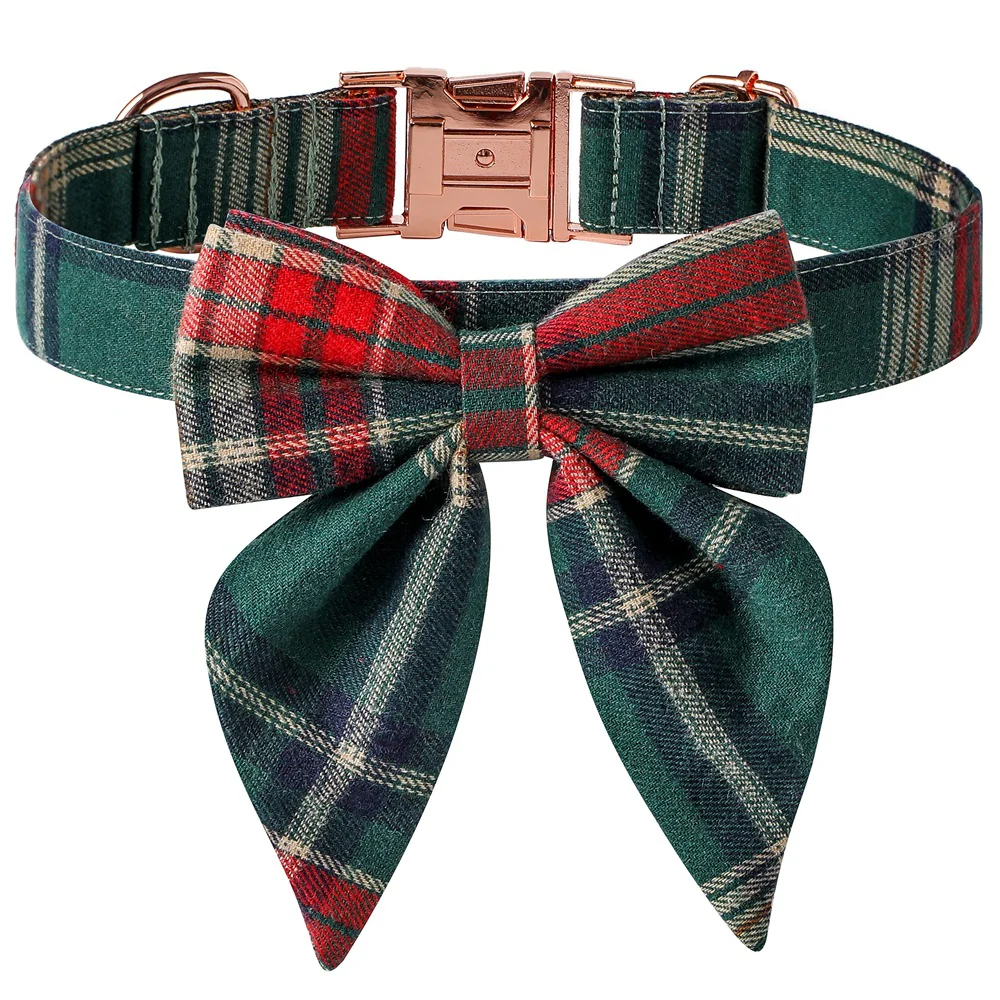 Christmas Dog Collar Rose Gold Buckle - Image 2