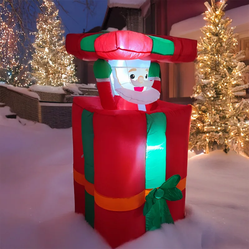 Christmas Inflatable Santa Decoration with LED Lights - Image 2