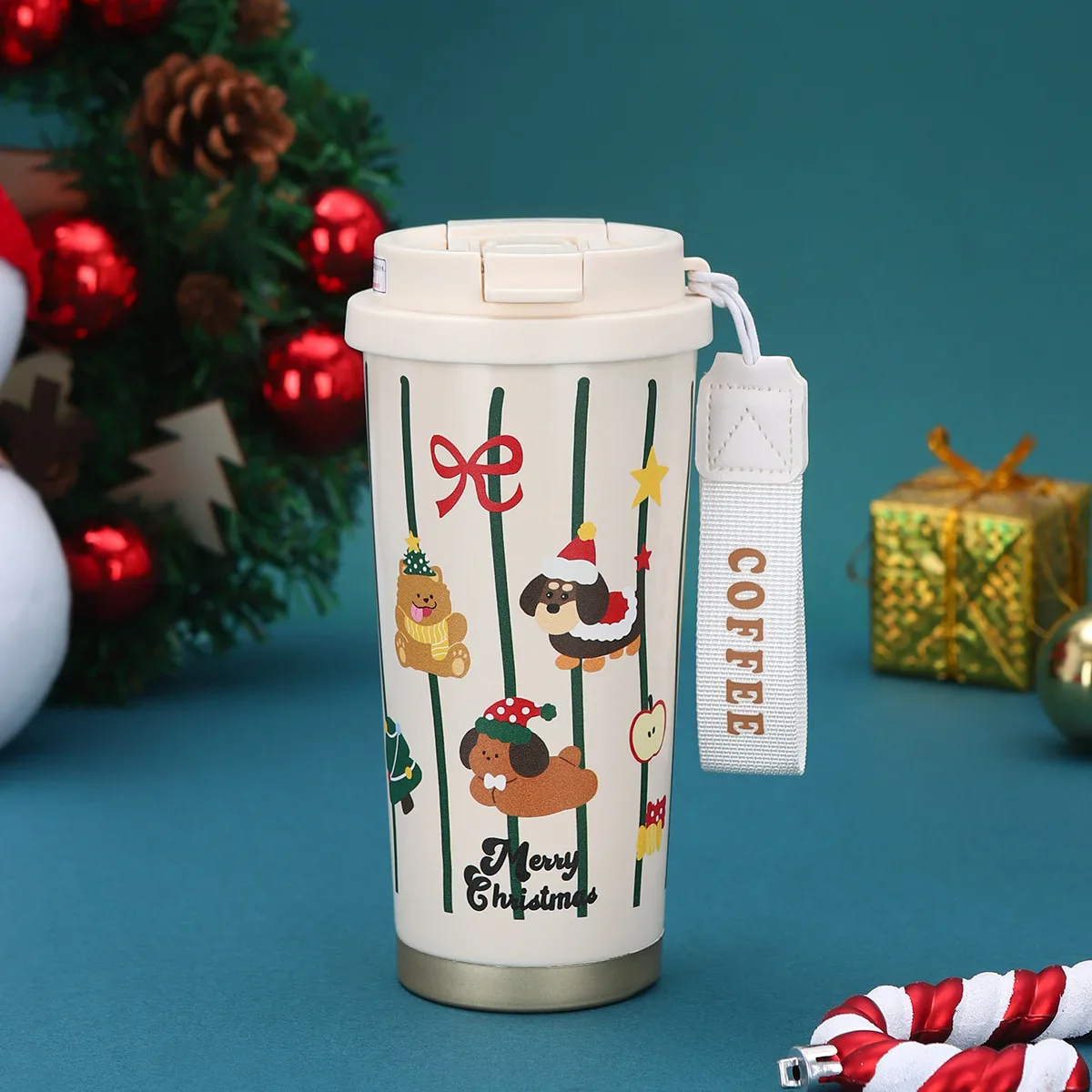Christmas Insulated Drinking Cup – Portable Handheld Coffee & Water Bottle - Image 7
