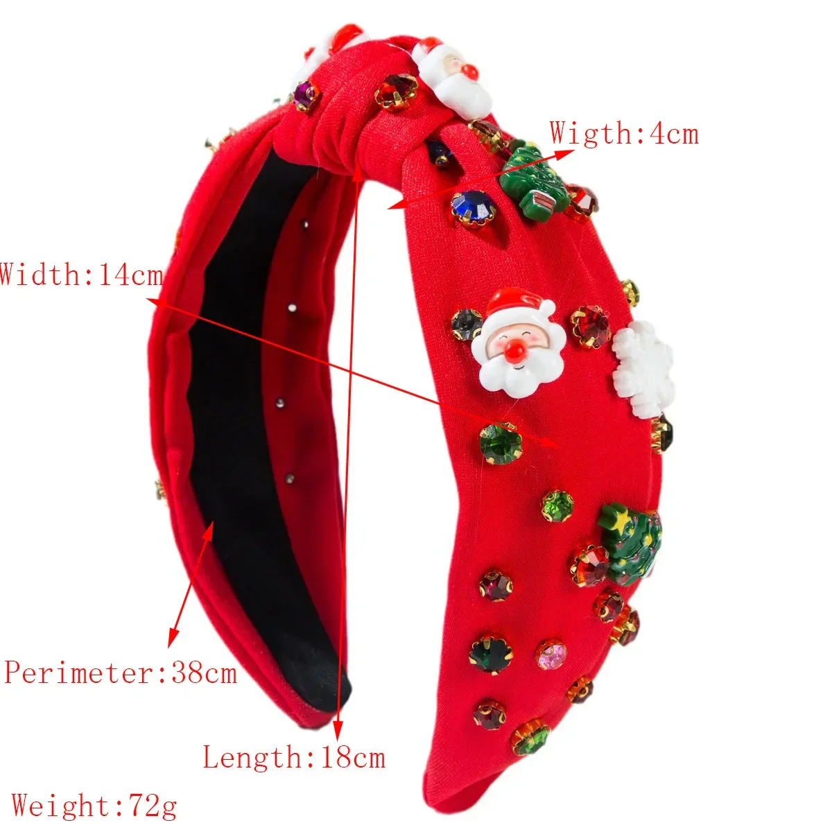Christmas Knotted Headband with Rhinestones - Image 2