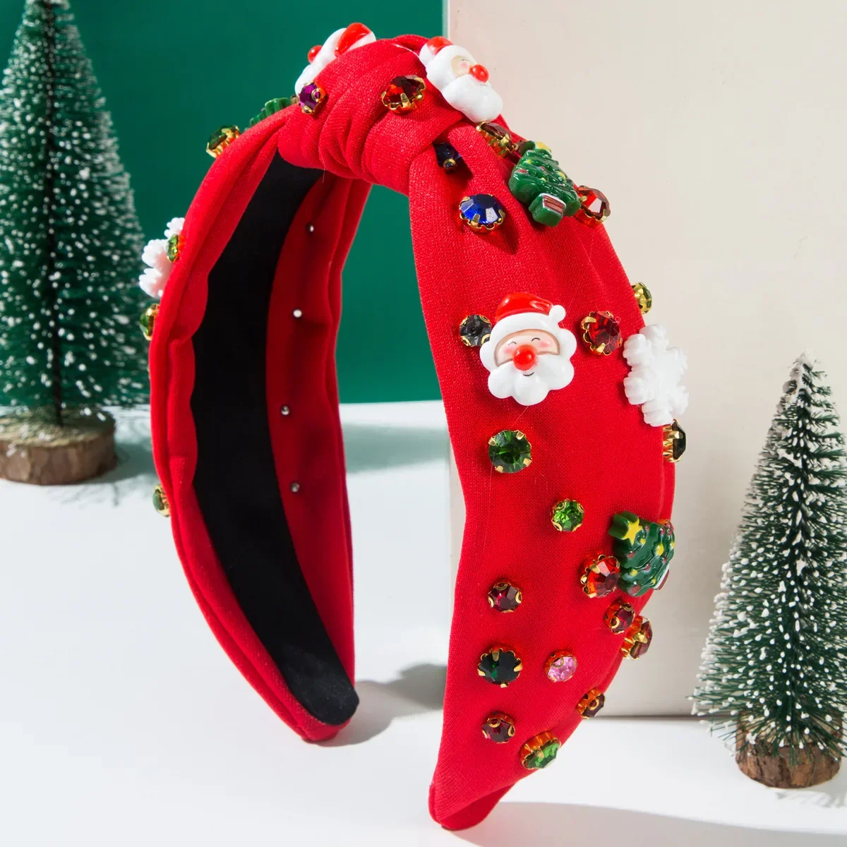 Christmas Knotted Headband with Rhinestones - Image 5