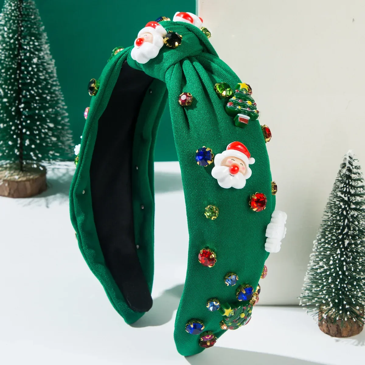 Christmas Knotted Headband with Rhinestones - Image 6