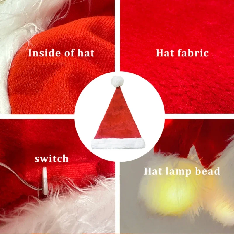 Christmas LED Light Up Santa Hat - Image 4