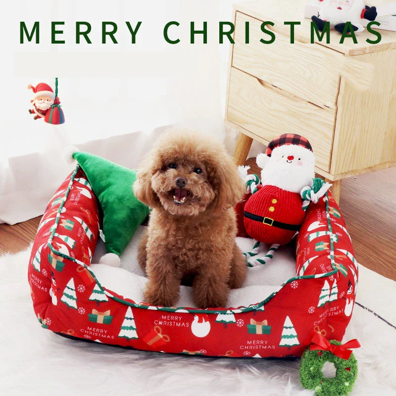 Christmas Pet Bed – Warm Cloud Nest for Dogs & Cats - Image 2