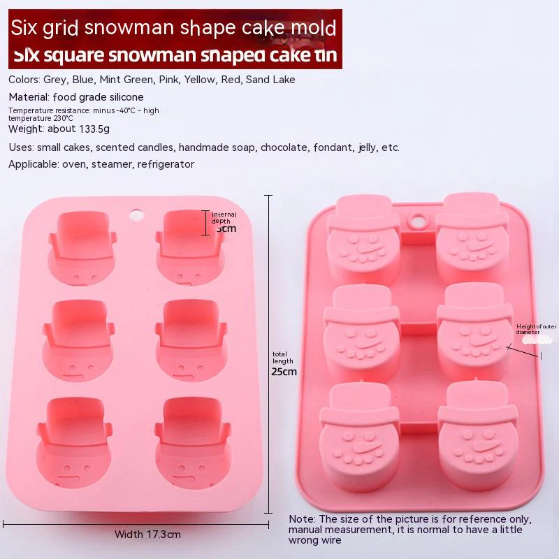 Christmas Silicone 6 Square Shaped DIY Baking Tray - Image 4