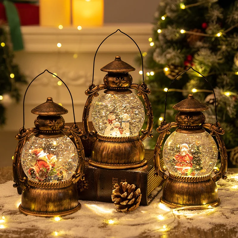 Christmas Snow Globe Lantern with Music & LED Light - Image 3