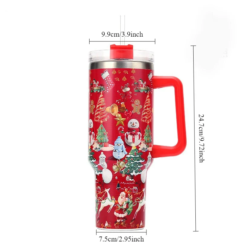Christmas Stainless Steel Thermos Bottle – 40oz Insulated Travel Tumbler - Image 6