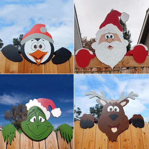 Christmas Themed Fence Garden Top Decoration - Image 17