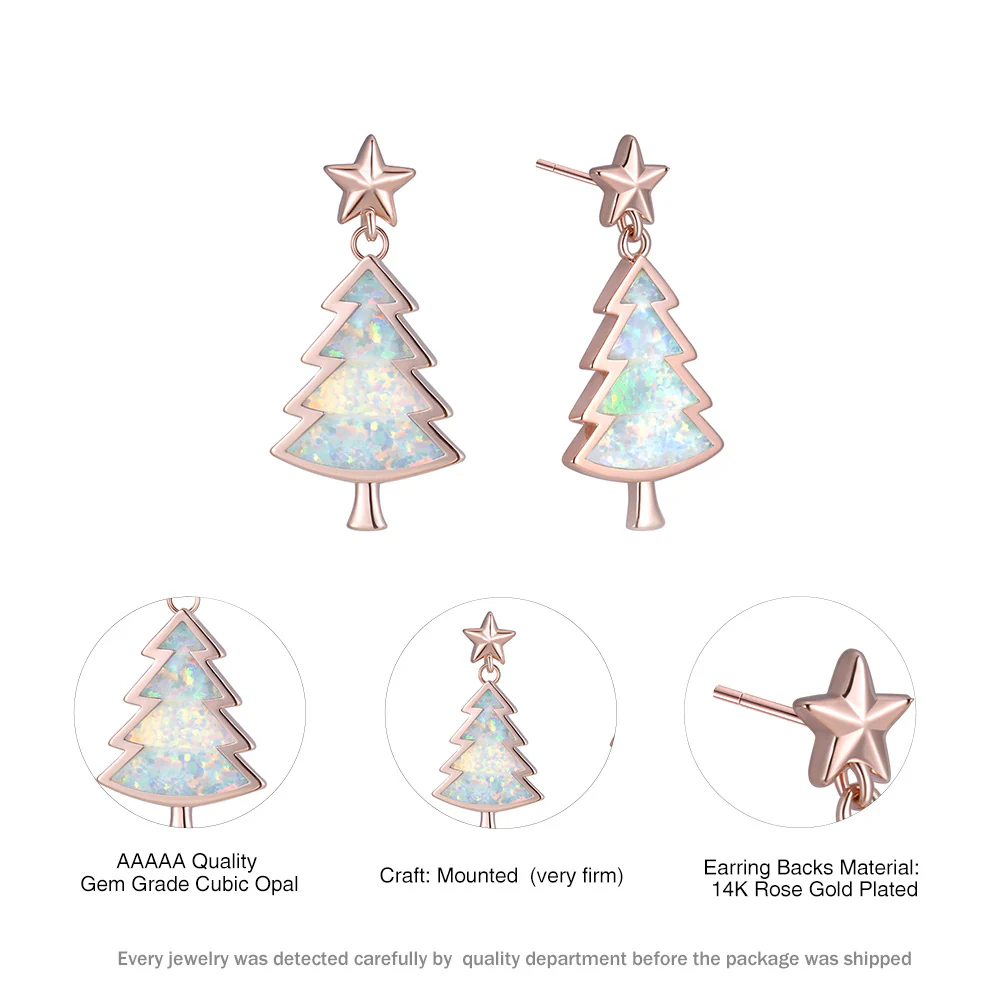 Christmas tree pentagram earrings - Image 2