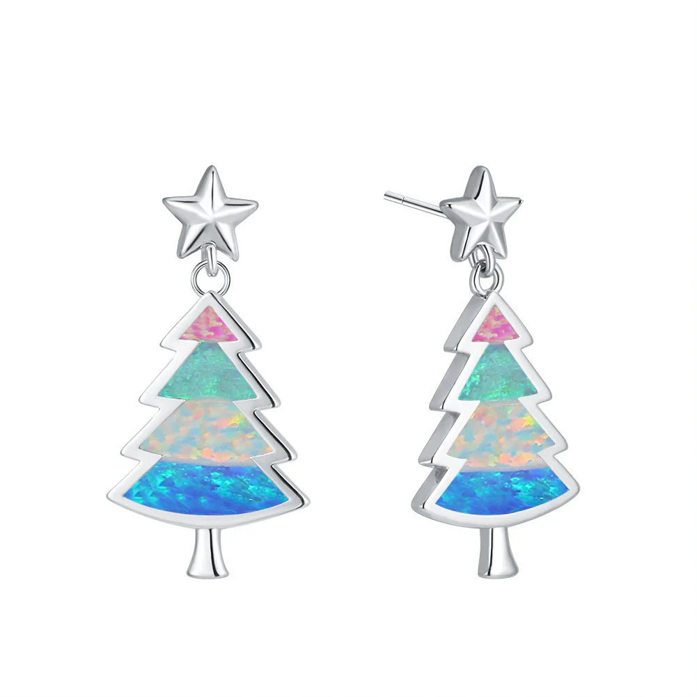 Christmas tree pentagram earrings - Image 5