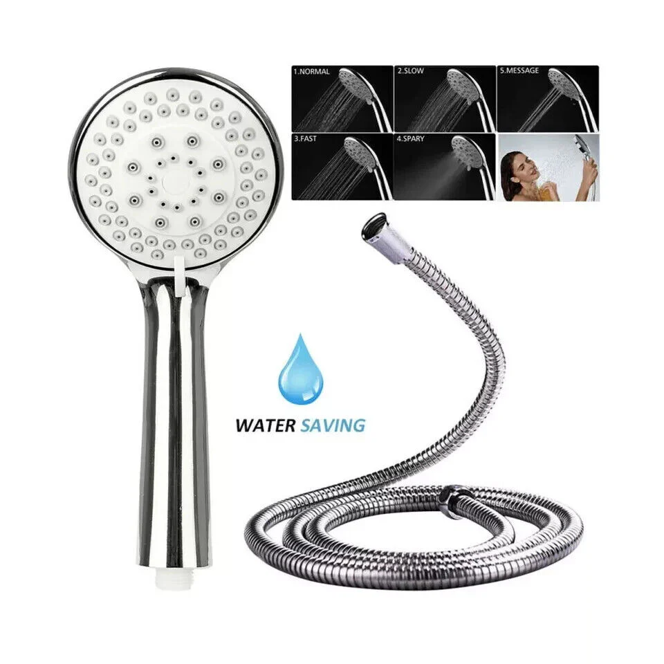 Chrome Shower Head and Hose Set Replacement for Grohe Mira Triton Aqualisa - Image 2