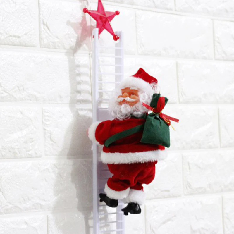 Climbing Ladder Electric Santa Claus Climbing Red Ladder Doll Toy - Image 3