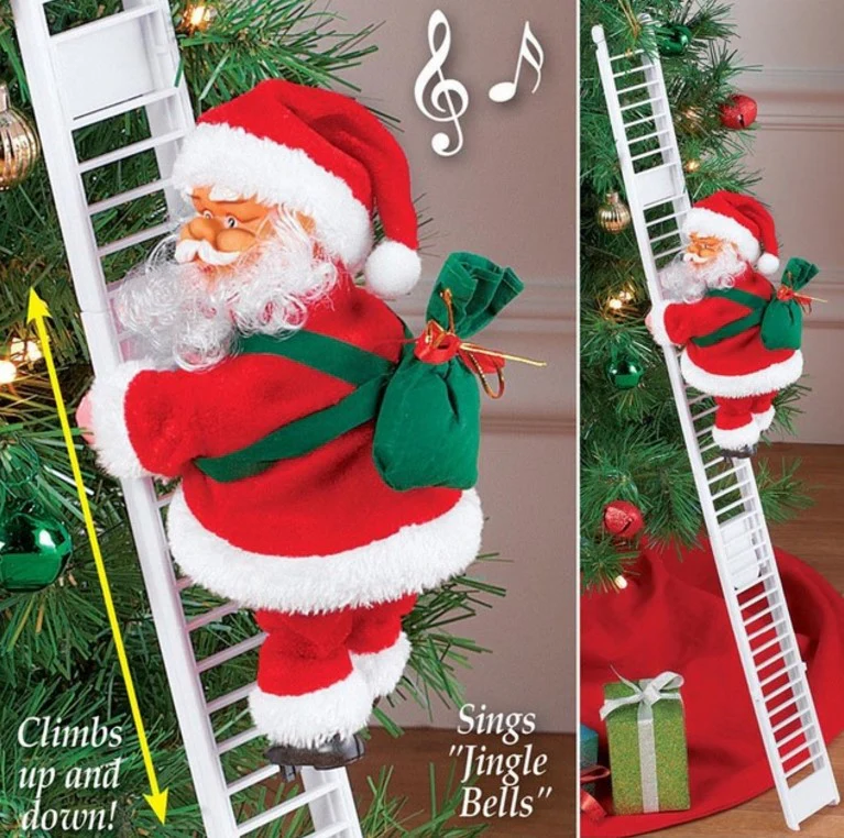 Climbing Ladder Electric Santa Claus Climbing Red Ladder Doll Toy - Image 5