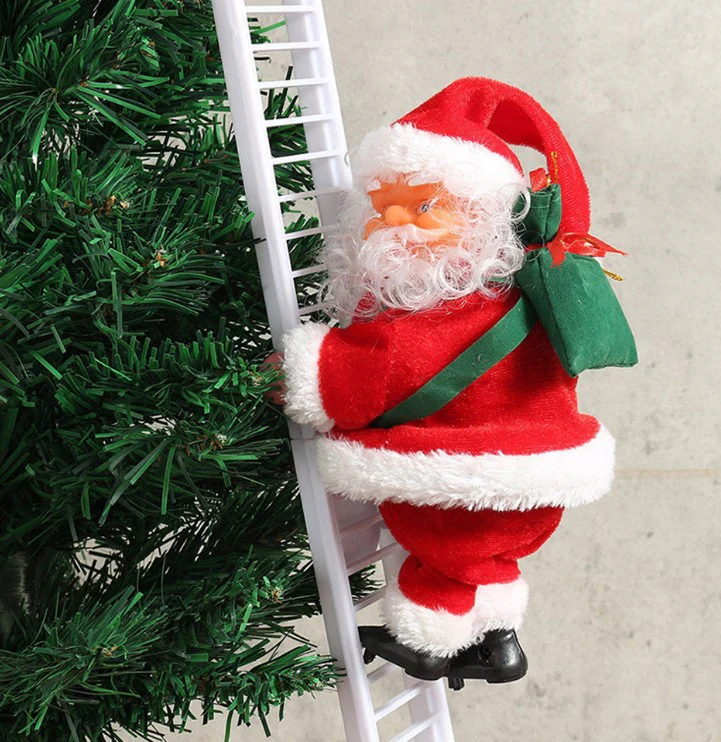 Climbing Ladder Electric Santa Claus Climbing Red Ladder Doll Toy - Image 6