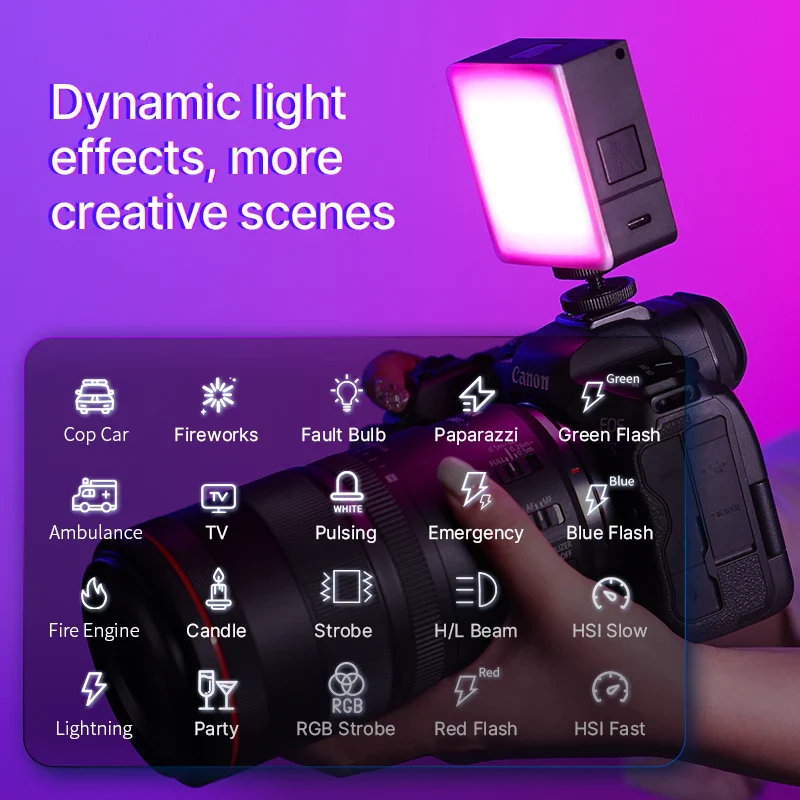Colourful Ambience Video Light – Portable Fill Light for Cameras and Smartphones - Image 5