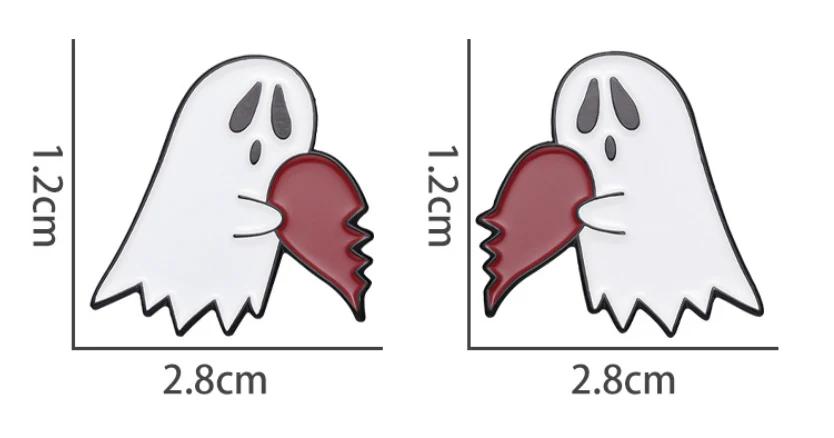 Creative Halloween Couple Breastpin Metal Emblem Ghost Love New Neckpin - Image 8