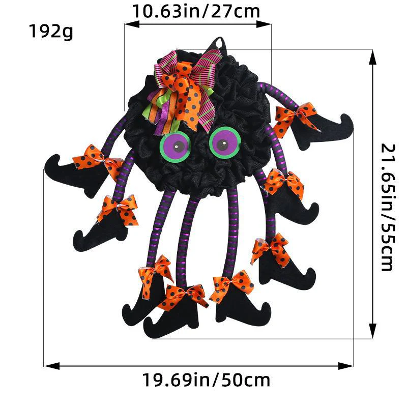 Creative Halloween Multi-legged Spider Door Hanging Wreath Party Decorations - Image 6