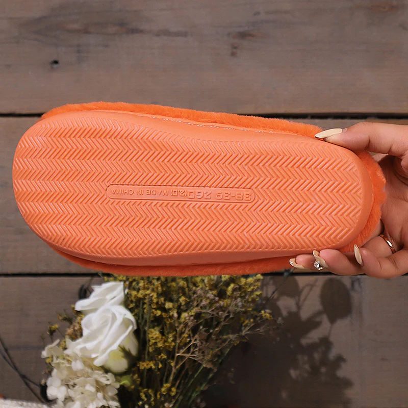 Cute Halloween Pumpkin Slippers Winter Warm Plush Bedroom Floor Home Slippers - Image 7