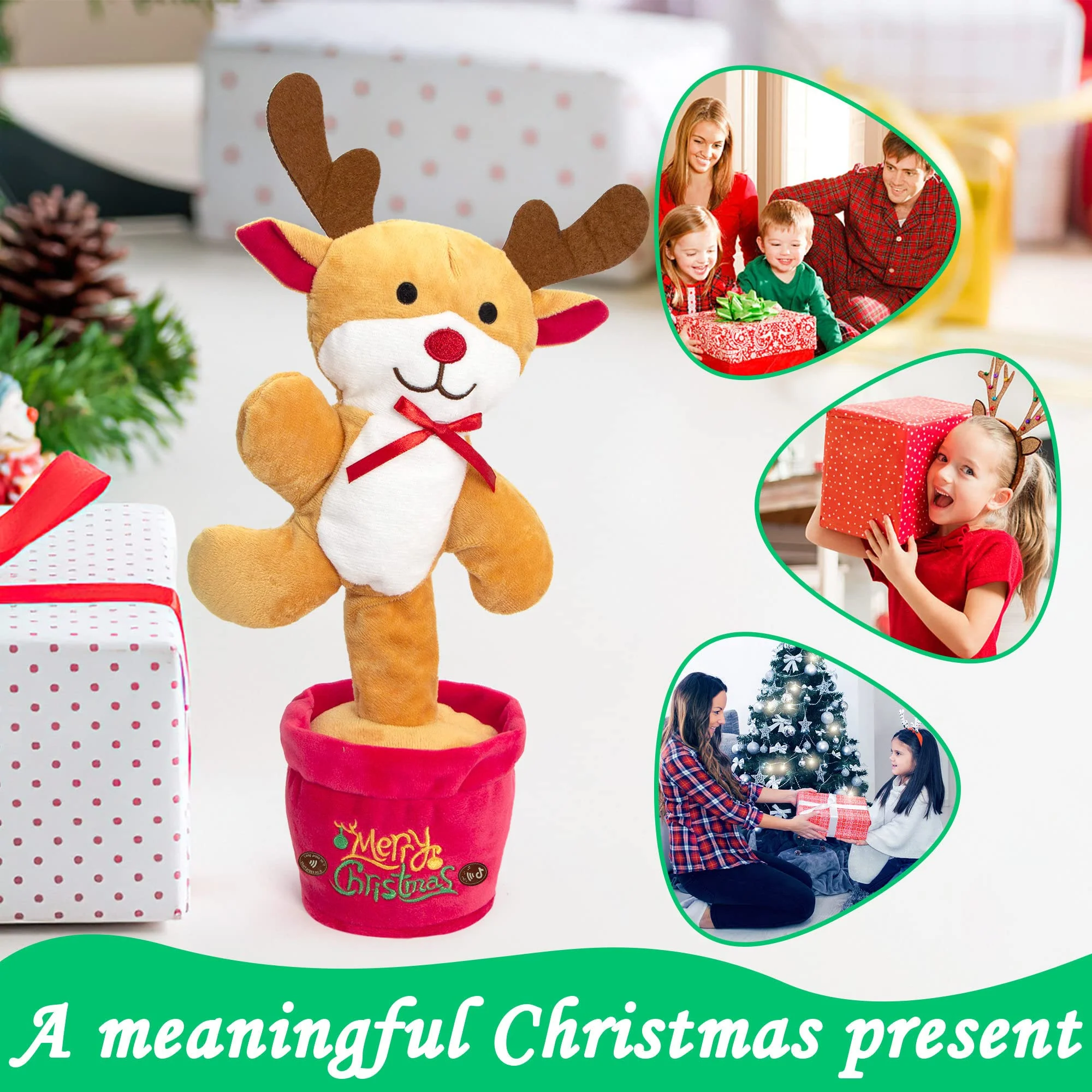 Early Education Electronic Dancing Christmas Plush Toy (Dances, Records, Glows, Sings) - Image 8