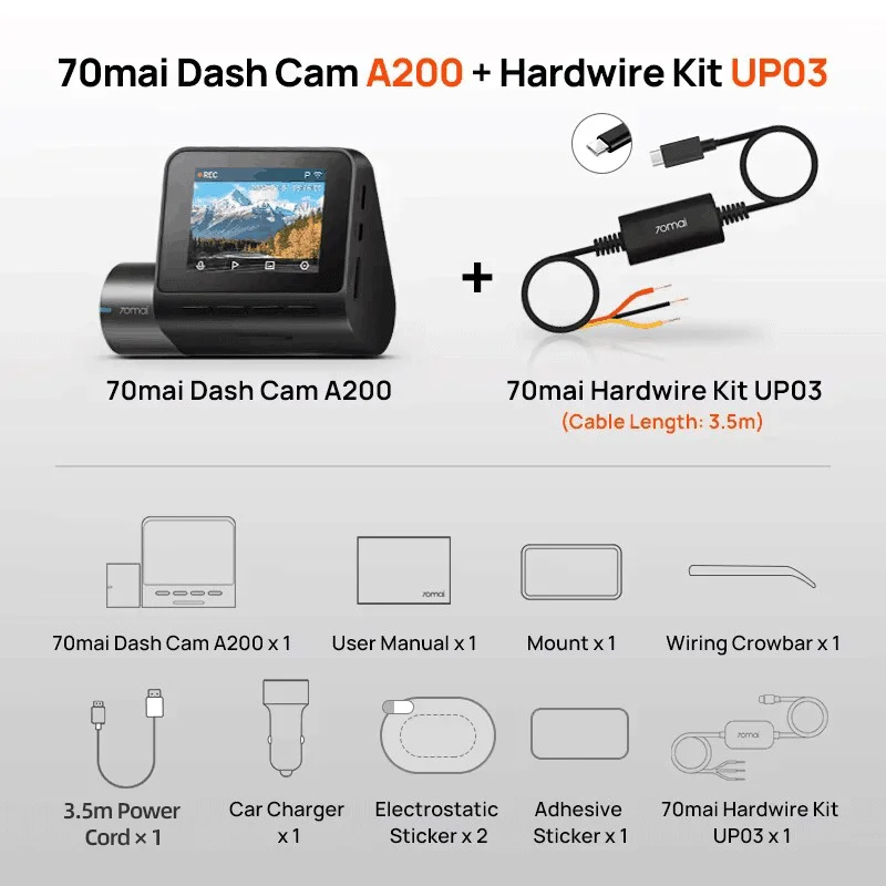 Dash Cam A200 Dual-Channel Recording (1080P) - Image 10
