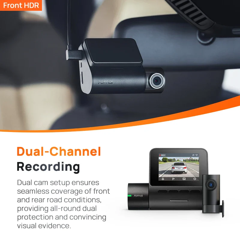 Dash Cam A200 Dual-Channel Recording (1080P) - Image 2