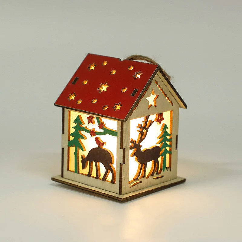 Christmas Tree Luminous Wooden Pendant Festive Decoration - Image 2