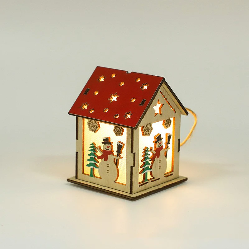 Christmas Tree Luminous Wooden Pendant Festive Decoration - Image 6