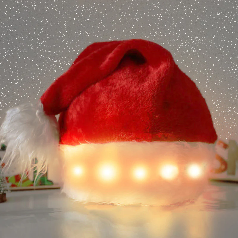 Decorative Plush Luminous Led Christmas Hat - Image 3