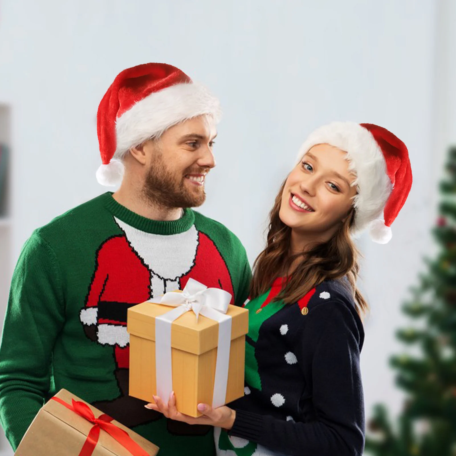 Decorative Plush Luminous Led Christmas Hat - Image 5