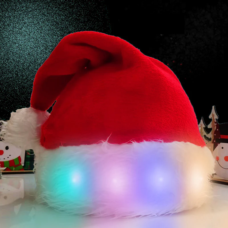 Decorative Plush Luminous Led Christmas Hat - Image 7
