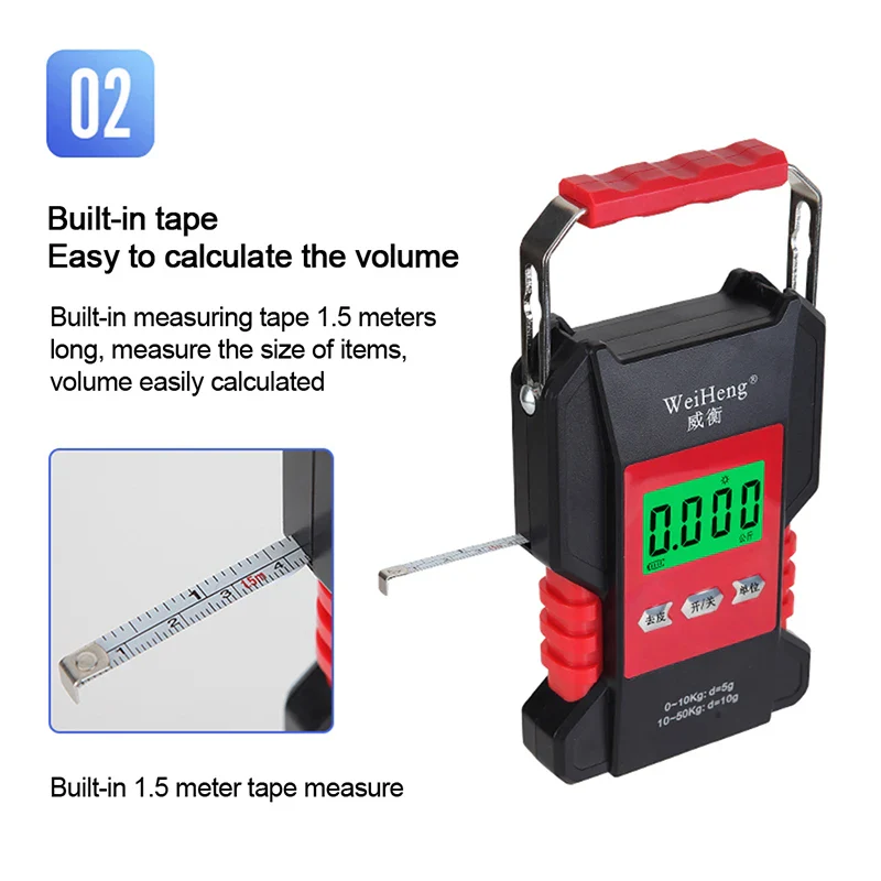 Digital Hanging Hook Scales with Measuring Tape - Image 5