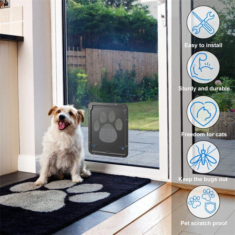 Dog Cat Screen Door with Lockable Self-Closing Function - Image 2