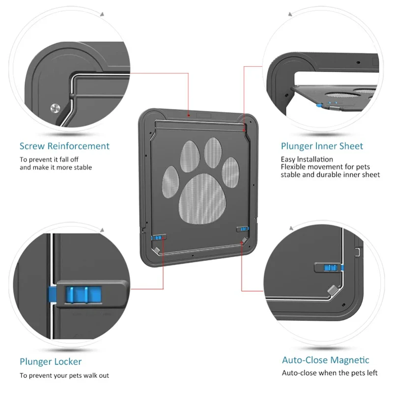 Dog Cat Screen Door with Lockable Self-Closing Function - Image 4
