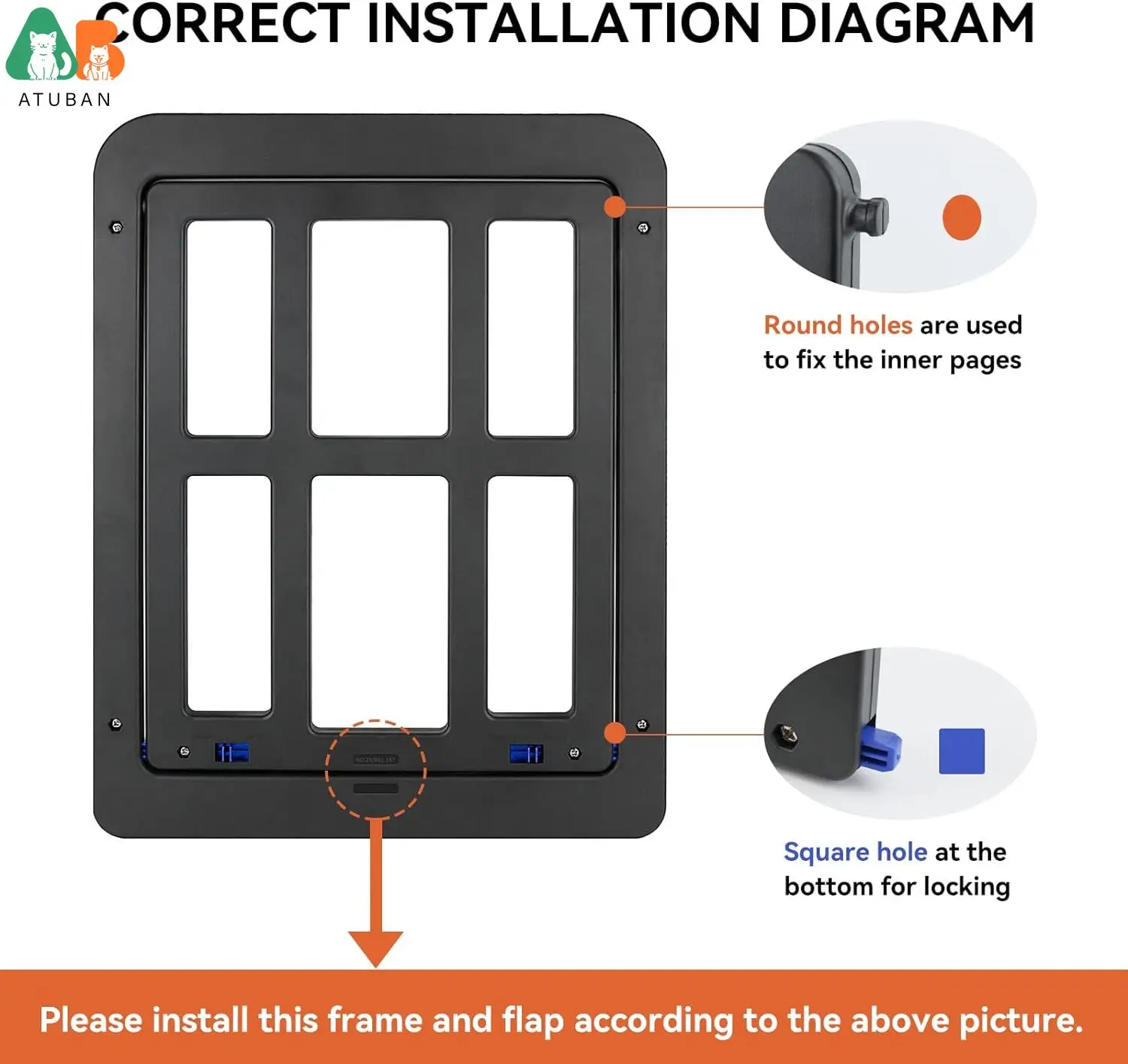 Dog Door for Sliding Door, Lockable Dog Screen Door with Magnetic Closure - Image 5