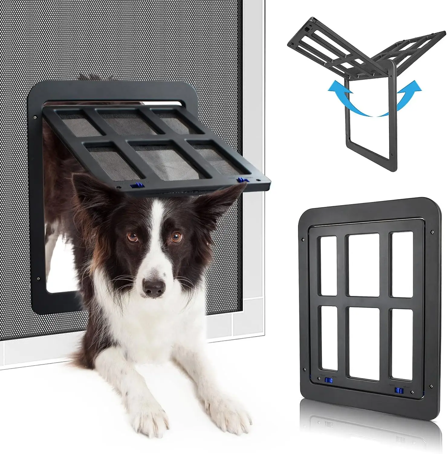 Dog Door for Sliding Door, Lockable Dog Screen Door with Magnetic Closure - Image 8
