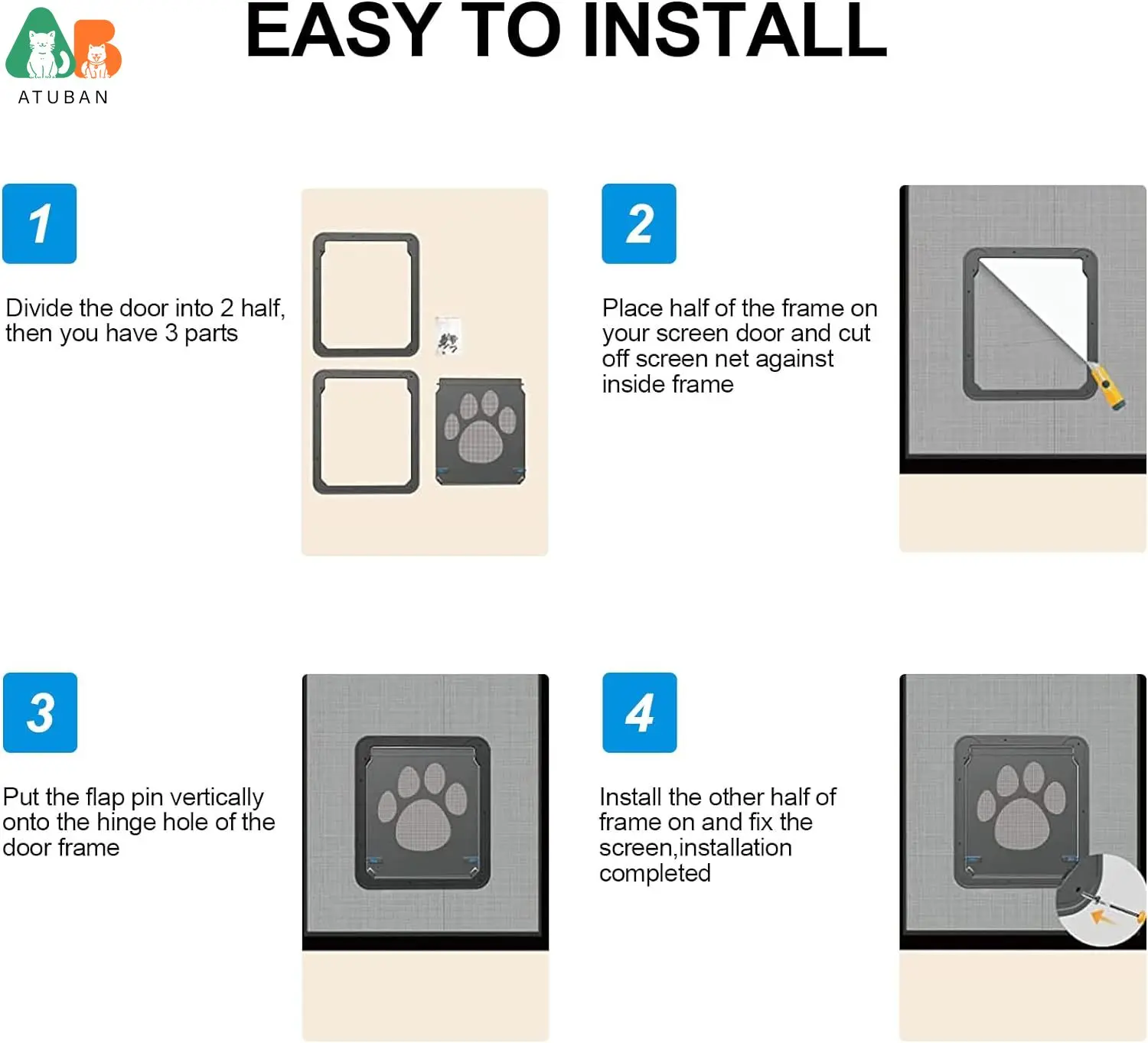 Dog Screen Door with Magnetic Self-Closing and Lockable Function - Image 6