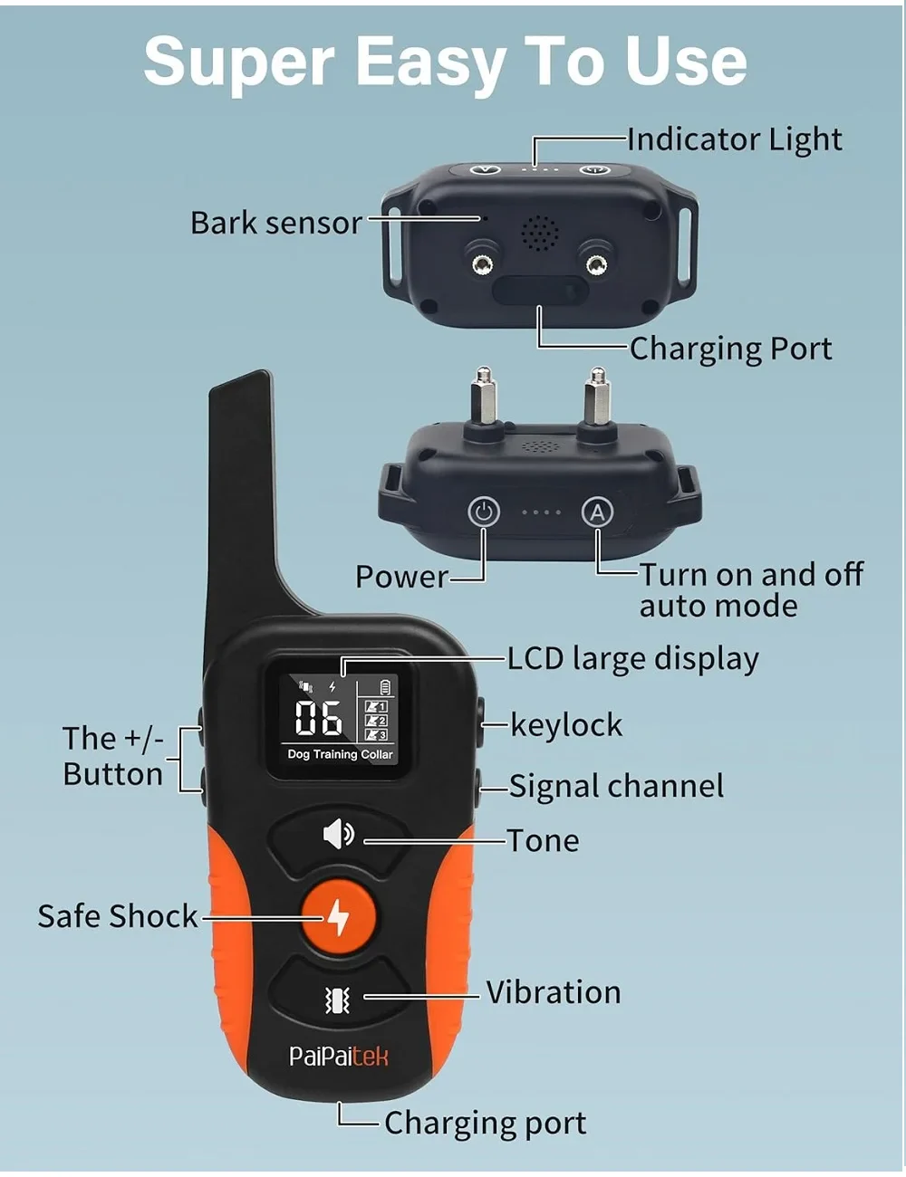 Dog Training Collar with Remote (2-in-1 Bark Collar & Training Collar) - Image 2