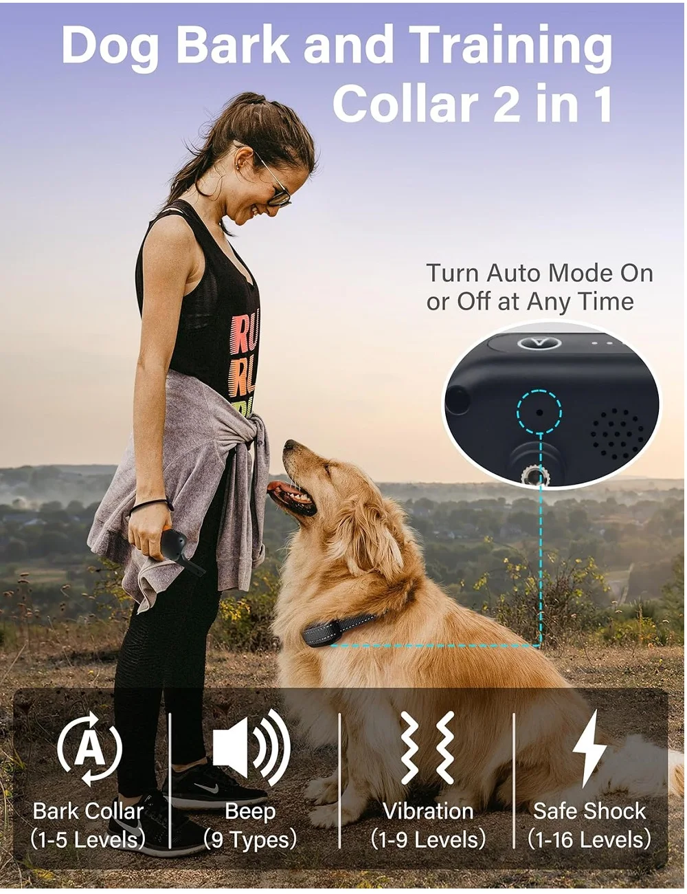 Dog Training Collar with Remote (2-in-1 Bark Collar & Training Collar) - Image 3